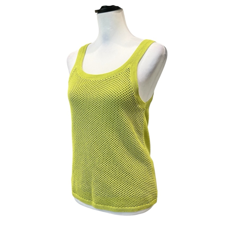 Nic+Zoe Mesh Stitch Knit Tank Top Sleeveless Grasshopper Green S NWT - Picture 5 of 15